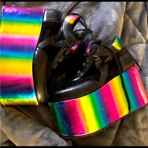 YRU Rainbow Platform Sneakers